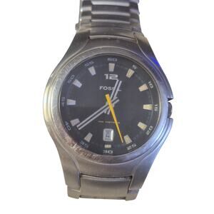 Fossil Blue Men Blue dial and  Original Metal Band New battery AM-3961 Sharp